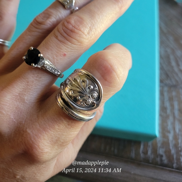 1870 Tiffany & Co. Saratoga Spoon Ring Sterling Silver Luxury Vintage Celeb #2 - Picture 12 of 17